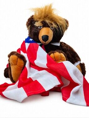 Trumpy Bear 2017 Deluxe 22” Political Plush Donald Trump Flag Cape NWT